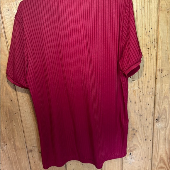 ONZCY Men’s Ribbed Stretch Polo Shirt NWT - Wine Red, Size Large - Picture 4 of 8